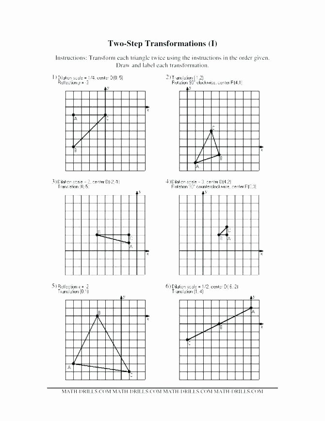 Reflection and Translation Worksheets Multi Step Translations Geometry Worksheets Free Math Grade