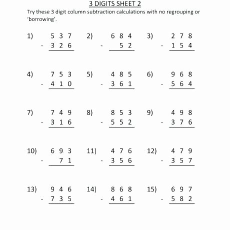 Regrouping Subtraction Worksheets 3rd Grade Grade Subtraction with Regr Worksheets 4 Digit Numbers