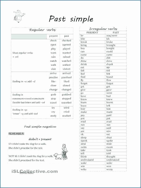 Regular Past Tense Verb Worksheets Free Printable Irregular Verb Worksheets