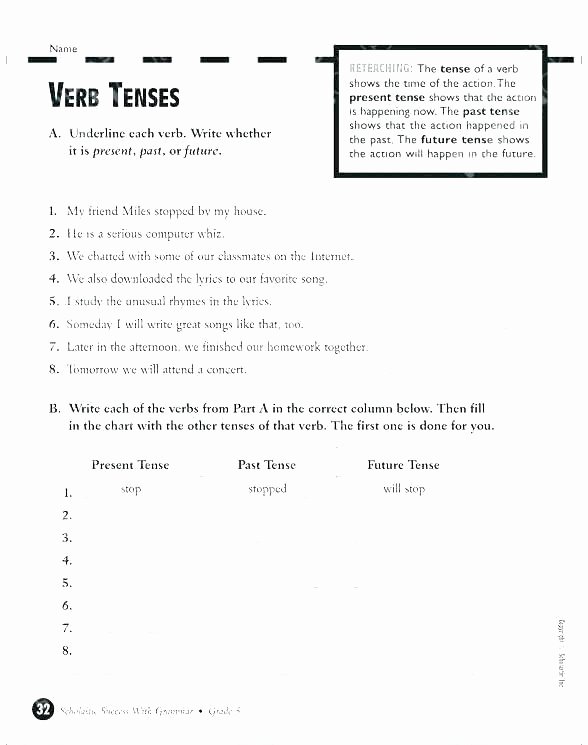 Regular Past Tense Verb Worksheets Simple Present Tense Worksheets