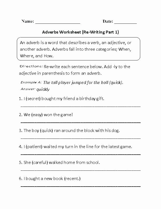 Relative Adverbs Worksheet 4th Grade Adverbs Worksheets for Grade 7 3 Grammar topic Adverb