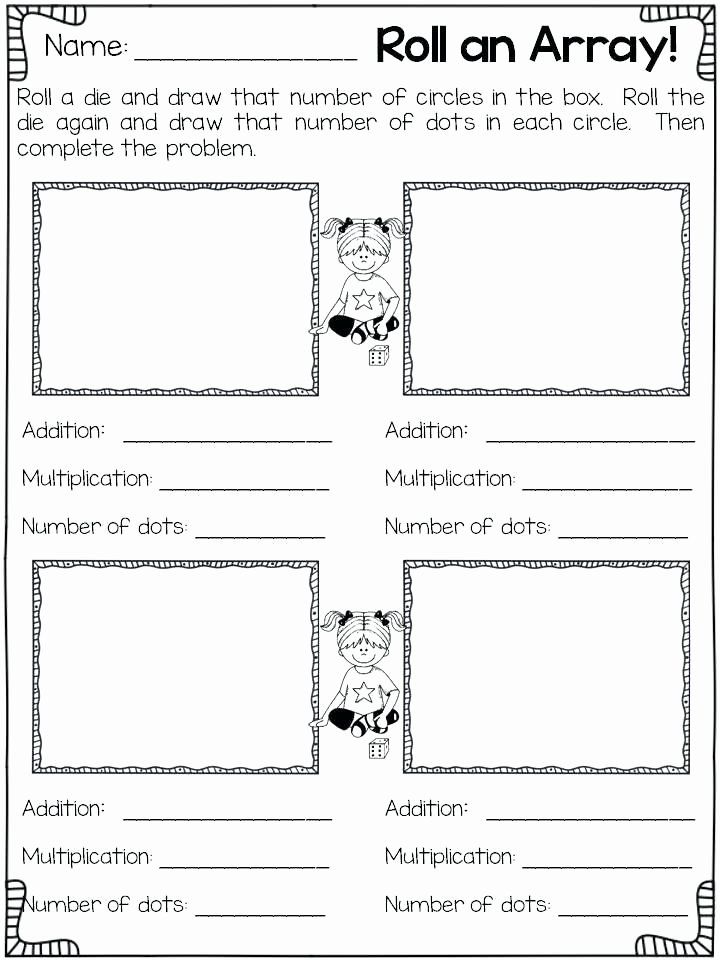Repeated Addition Worksheets 2nd Grade Array Worksheets Grade 3 Math Arrays for Third Year 1