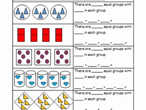 Repeated Addition Worksheets 2nd Grade Relating Equal Groups to Repeated Addition