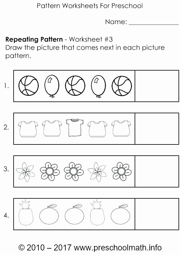 Repeated Patterns Worksheets 46 Patterns for Kindergarten