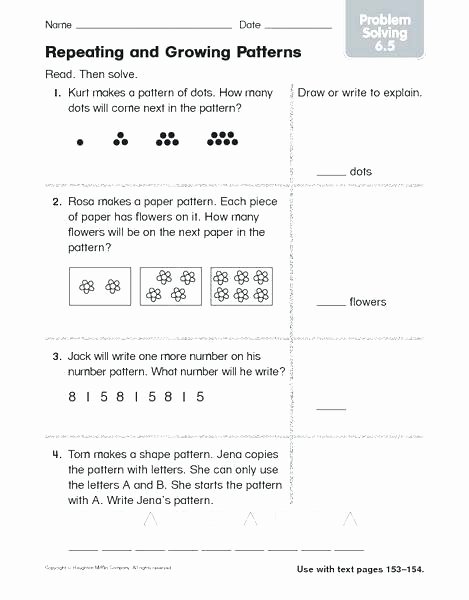 Repeating Patterns Worksheets Math Number Patterns Worksheets