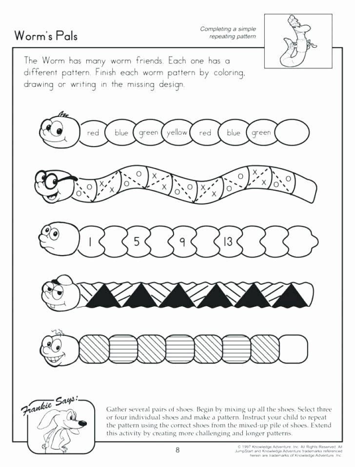 Repeating Patterns Worksheets Pattern Worksheets 3rd Grade