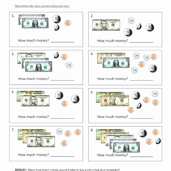 Restaurant Math Worksheets Grade Counting Worksheets Math by First Money Skip