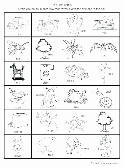 Rhyming Couplets Worksheet Rhyme Worksheets for Kindergarten Rhyming Worksheet for