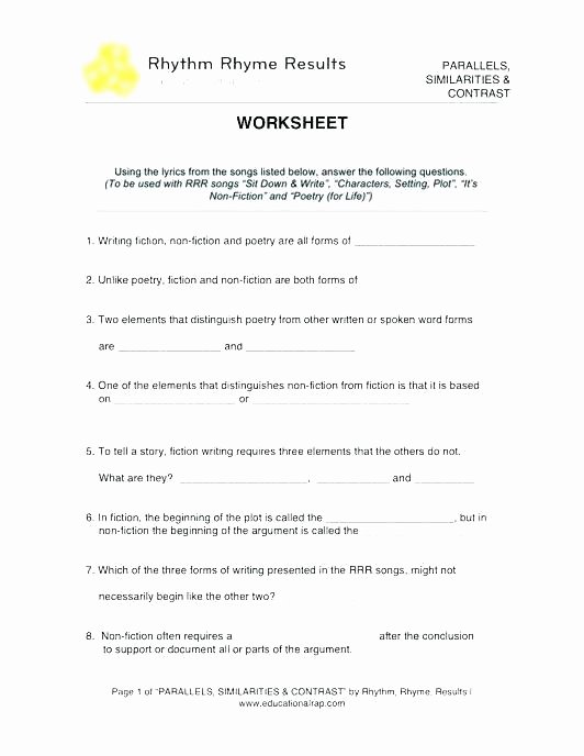 Rhyming Couplets Worksheet Seventh Grade Language Arts Worksheets 7th Poetry Analysis
