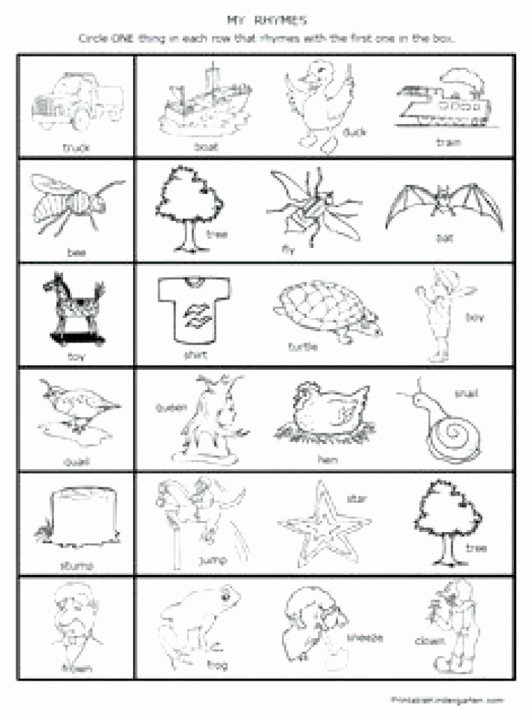 Rhyming Worksheets for Preschool Free Printable Rhyming Words Worksheets