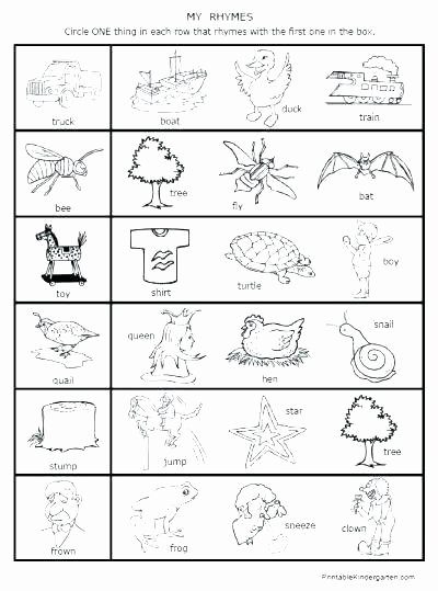Rhyming Worksheets for Preschool Rhyming Words Kindergarten Worksheets – Primalvape