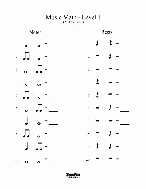 Rhythm Counting Worksheet Pdf Unique Music Math Worksheets