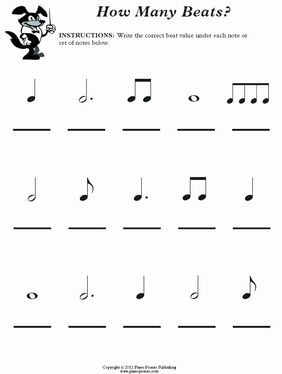 Rhythm Worksheets for Middle School Elementary Music theory Worksheets