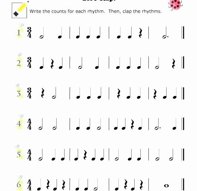 Rhythm Worksheets for Middle School Music Rksheets for Kids Class Education S Activities Notes
