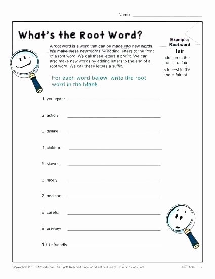 Root Word Practice Worksheet Free Printable Prefix Worksheets for Grade Prefixes and