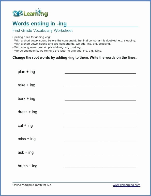 Root Word Practice Worksheet Vocabulary Worksheets for Grade 1