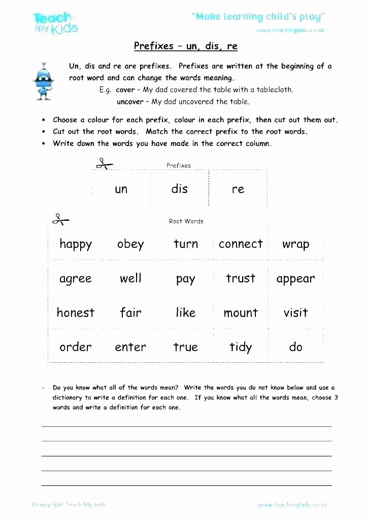 Root Word Practice Worksheet Worksheets for Prefixes and Suffixes – Primalvape