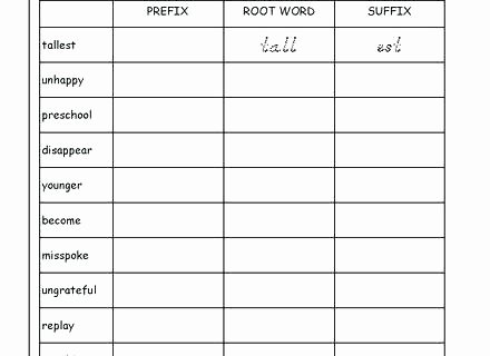 Root Word Worksheets 2nd Grade Prefix Worksheets Printable Grade Free Prefixes and Suffix