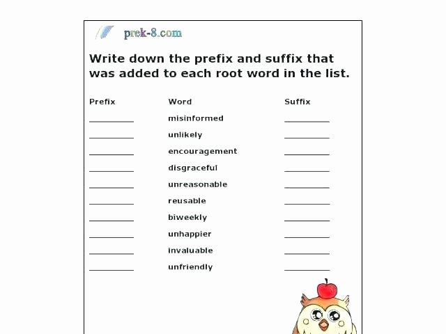 Root Word Worksheets 3rd Grade Beautiful Prefixes Worksheets