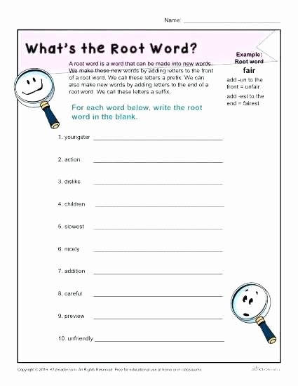Root Word Worksheets 3rd Grade Best Of Latin Worksheets Roots Free Teaching Suffixes Grade for 4