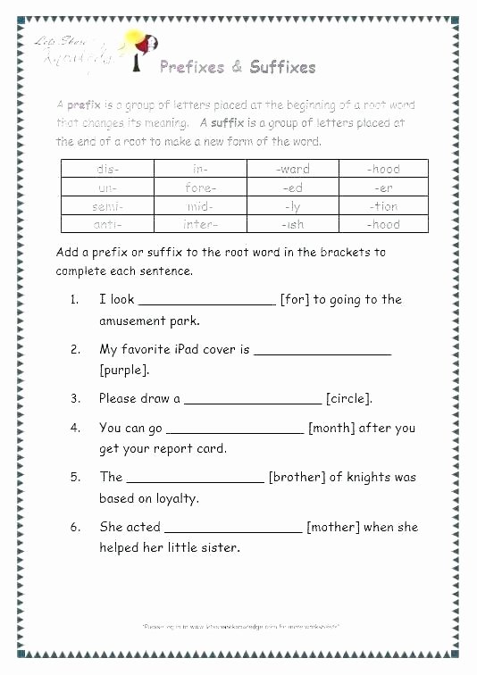 Root Word Worksheets 4th Grade Prefix and Root Word Worksheets