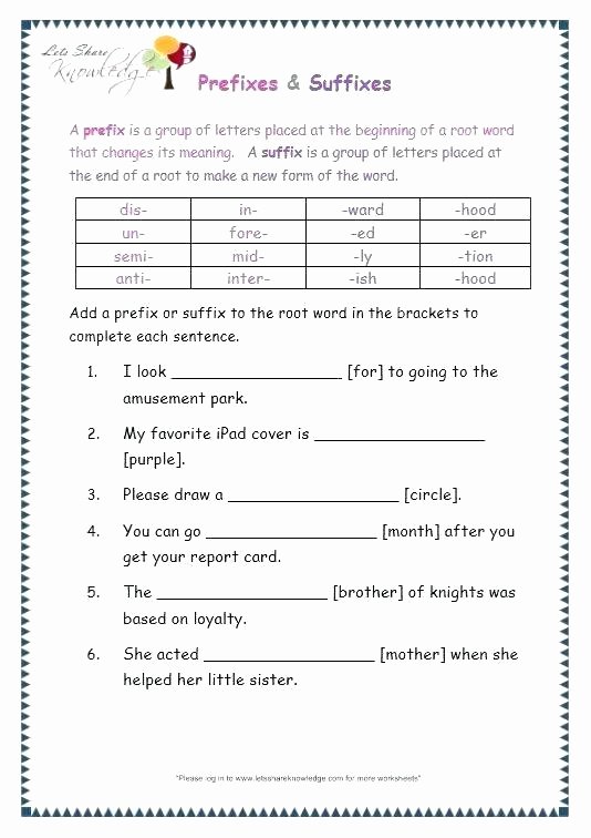 Root Word Worksheets Middle School Prefixes and Suffixes Worksheets 4th Grade – Openlayers