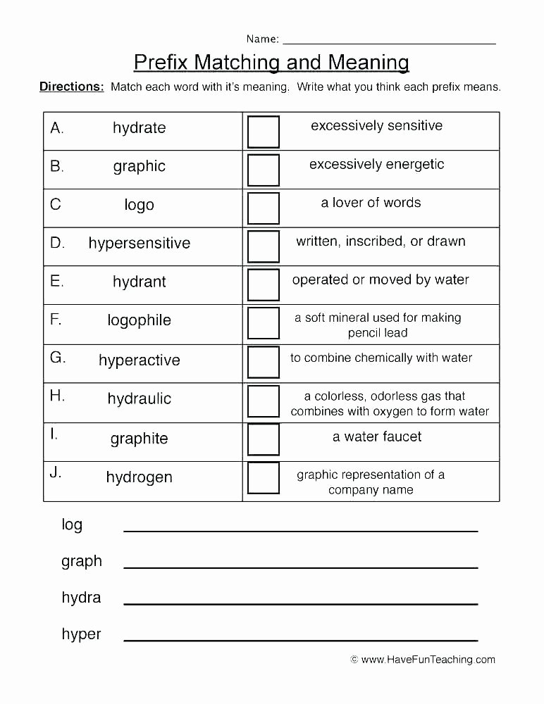 Root Words Worksheets 4th Grade Esl Prefixes and Suffixes Worksheets