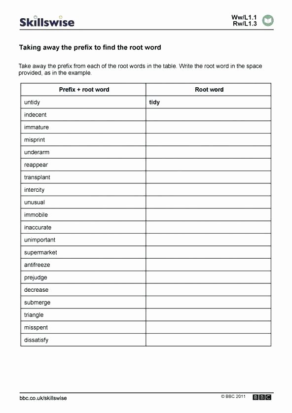 Root Words Worksheets 4th Grade Prefixes Worksheets Prefixes and Suffixes Worksheets Grade