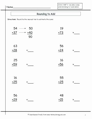Rounding Word Problems Worksheets Estimate then Find the Sum Worksheets Math Grade Word
