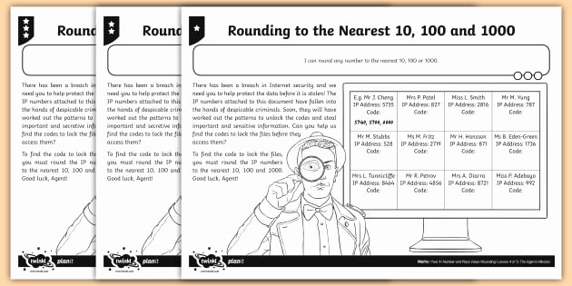 Rounding Word Problems Worksheets Rounding to the Nearest 10 100 and 1000 Differentiated
