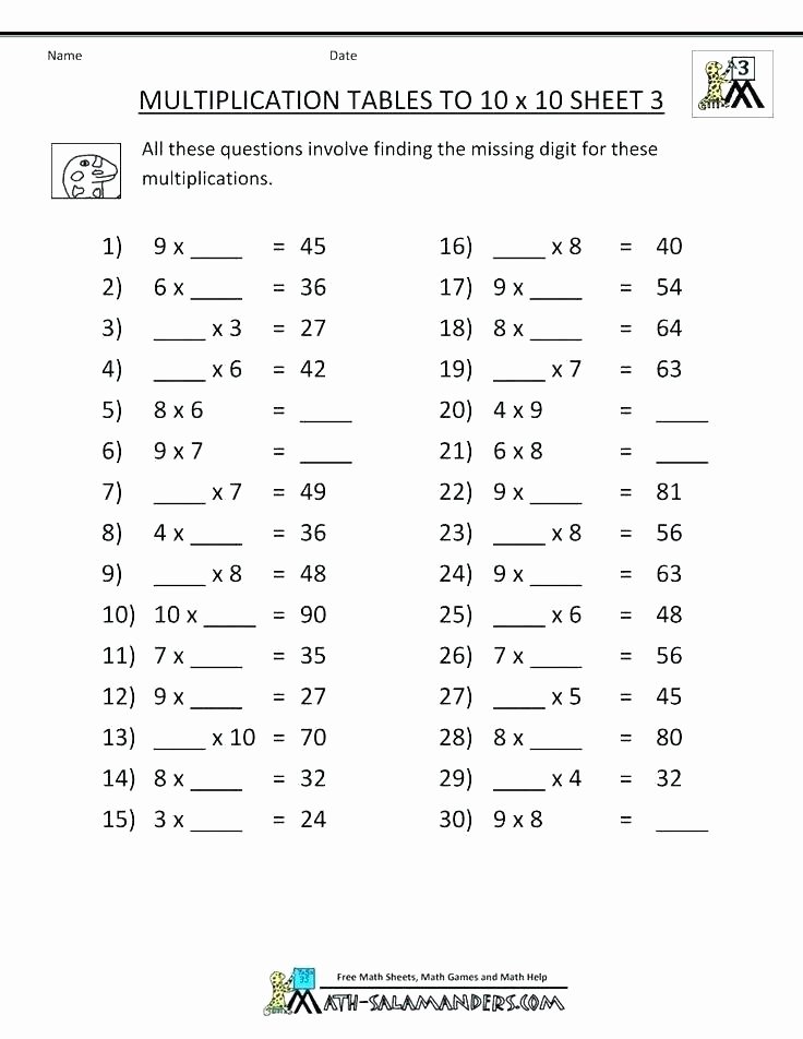 Salamander Math Worksheet Times Tables Quiz Worksheet – Stnicholaseriecounty