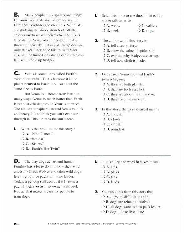 Scholastic Math Worksheets Free Printable Act Practice Worksheets