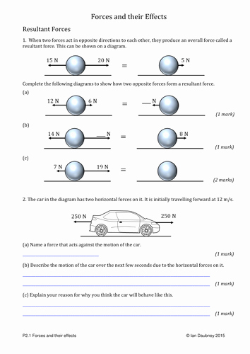Science force and Motion Worksheets Gcse Physics Worksheets forces Motion and Energy