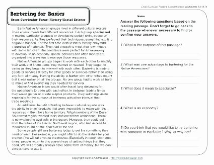 Science Worksheets 7th Grade Free Printable Reading Prehension Worksheets for Grade
