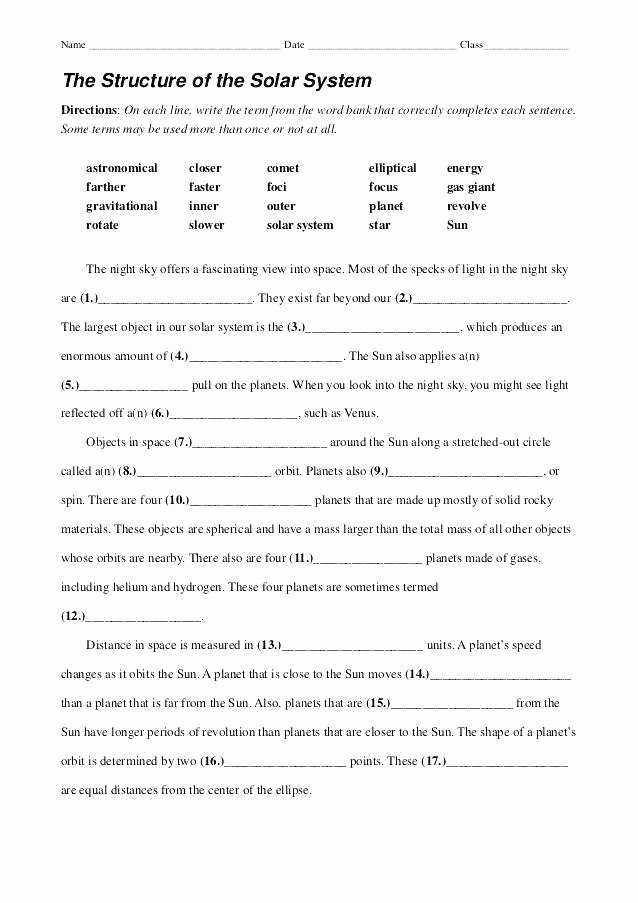 Science Worksheets for 8th Grade 8th Grade Physical Science Worksheets