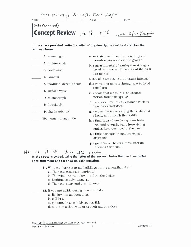 Science Worksheets for 8th Grade 8th Grade Science Worksheets