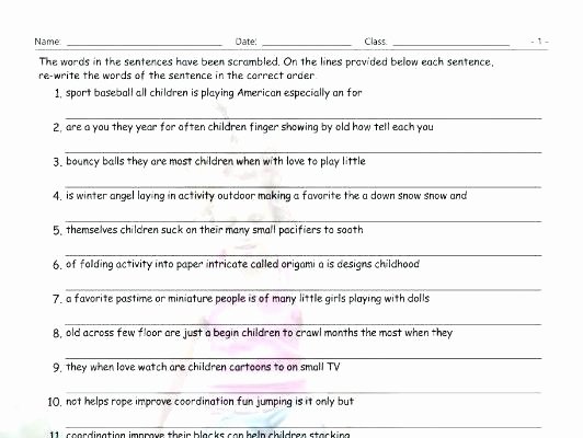 Scrambled Sentences Worksheets 3rd Grade Fragments and Run Worksheets I Fragment Sentence