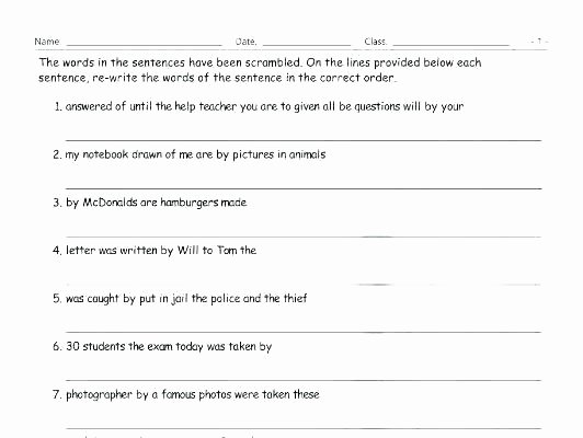 Scrambled Sentences Worksheets 3rd Grade Jumbled Sentences Worksheets for Grade 1