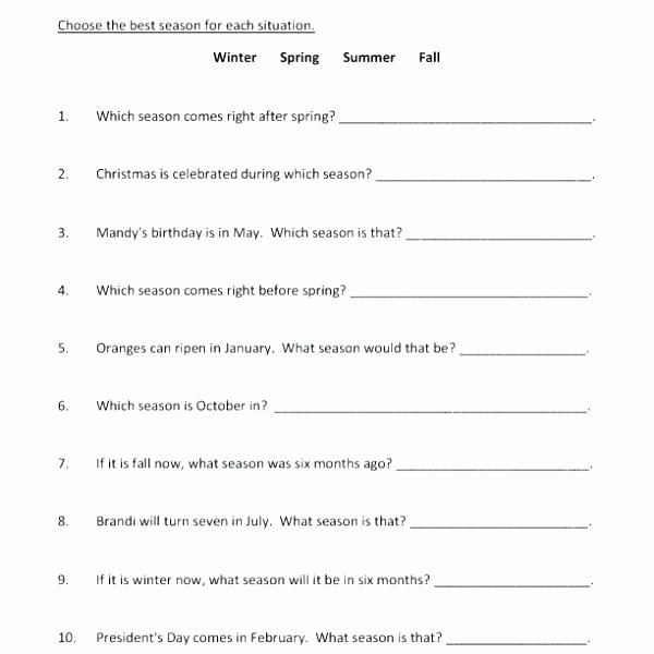 Seasons Worksheets for First Grade Summer Worksheets Other Size S for Entering Grade First