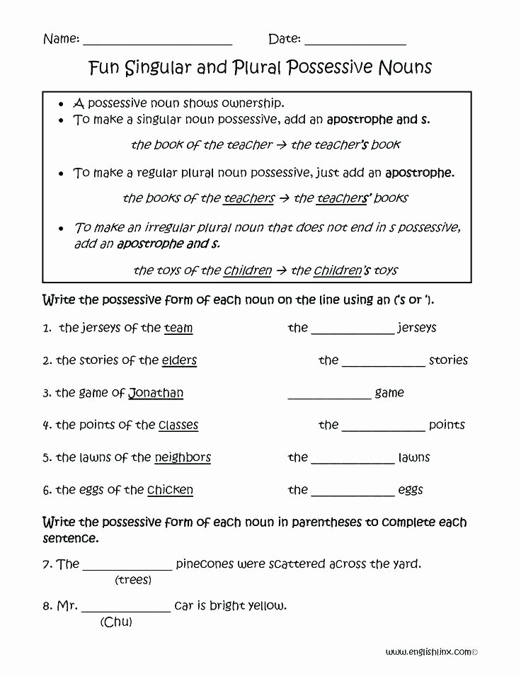 Second Grade Grammar Worksheets Sixth Grade Grammar Worksheets