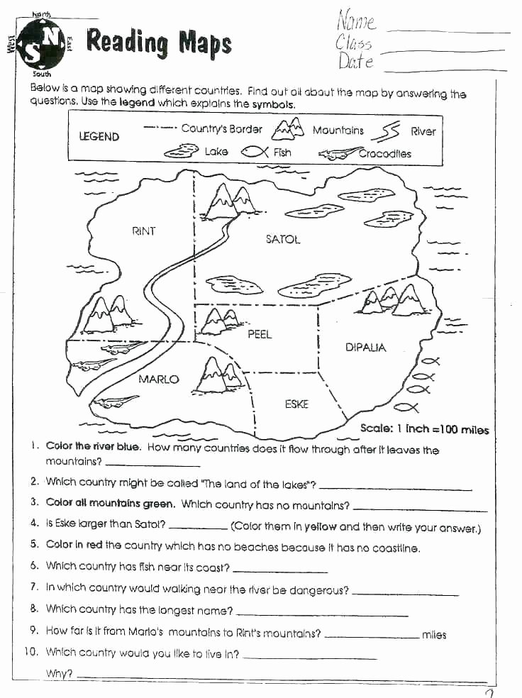 Second Grade Map Skills Worksheets Reading and Questions Worksheets
