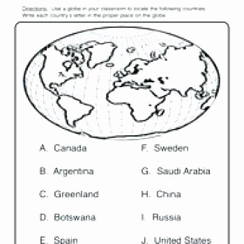 Second Grade Map Skills Worksheets World Map Worksheet for Second Grade Printable Geography