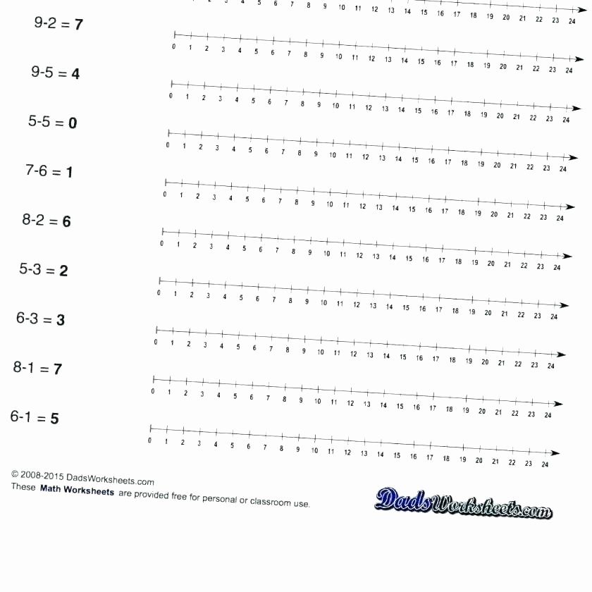 Second Grade Number Line Worksheets Number Line Addition and Subtraction Worksheets