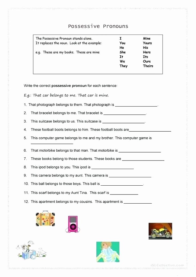 Second Grade Pronoun Worksheets Teaching Pronouns Worksheets Free Possessive Worksheet Nouns