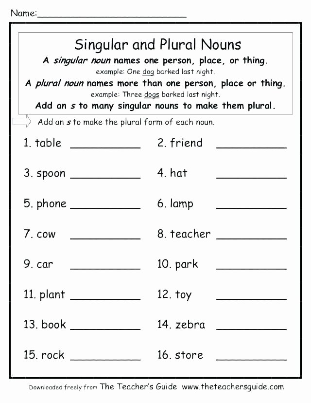Second Grade Pronouns Worksheet A Free Printable Possessive Nouns Worksheets Singular and