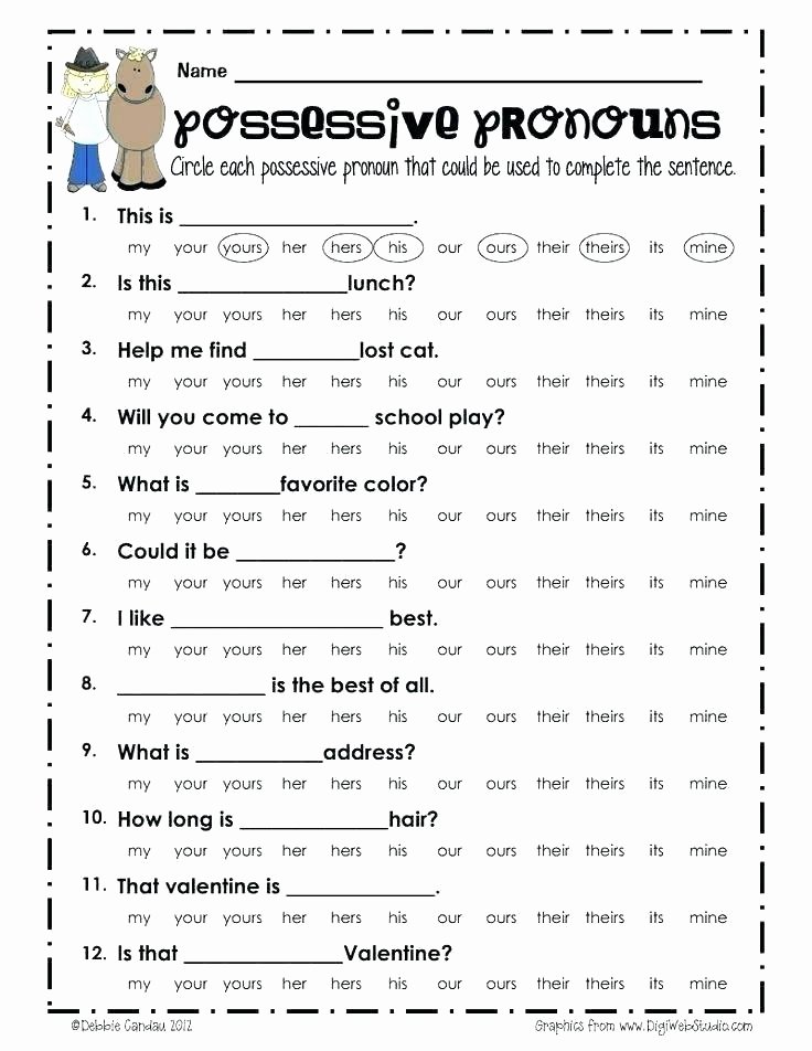 Second Grade Pronouns Worksheet Free Printable Possessive Nouns Worksheets and Printouts