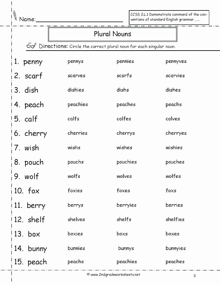Second Grade Pronouns Worksheet Noun Verb Agreement Worksheets Grammar Nouns Subject