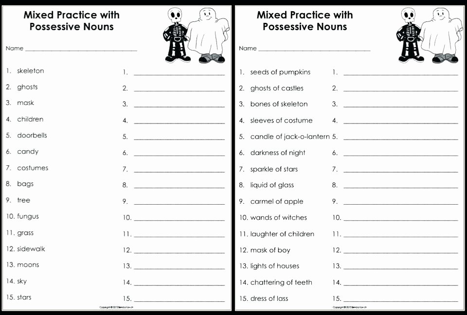 Second Grade Pronouns Worksheet Pronouns Worksheets for Kids Possessive Nouns Grade Lovely