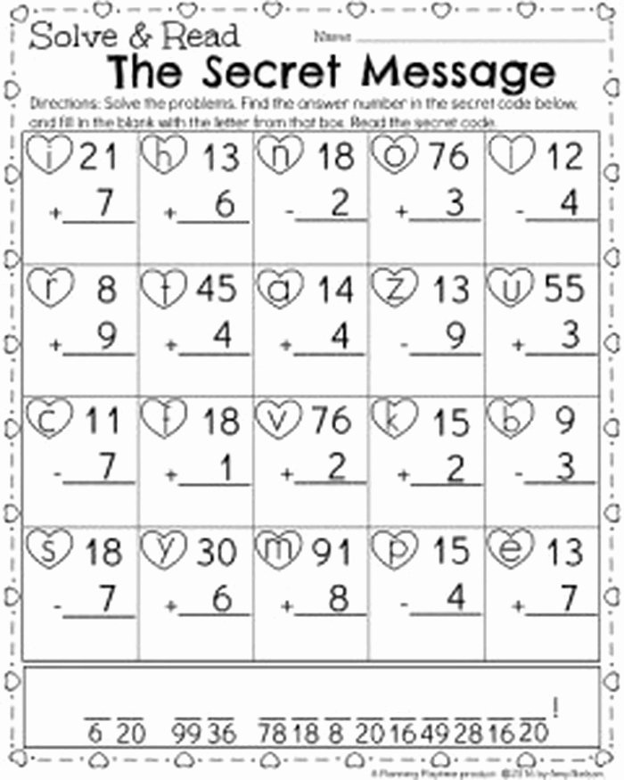Secret Code Math Worksheets Fresh Math Mystery Message Worksheet Antihrap