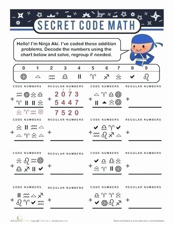 Secret Code Math Worksheets New Math Code Worksheets